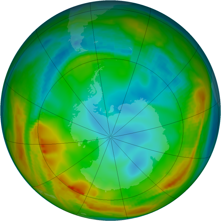 Antarctic ozone map for 06 July 1979